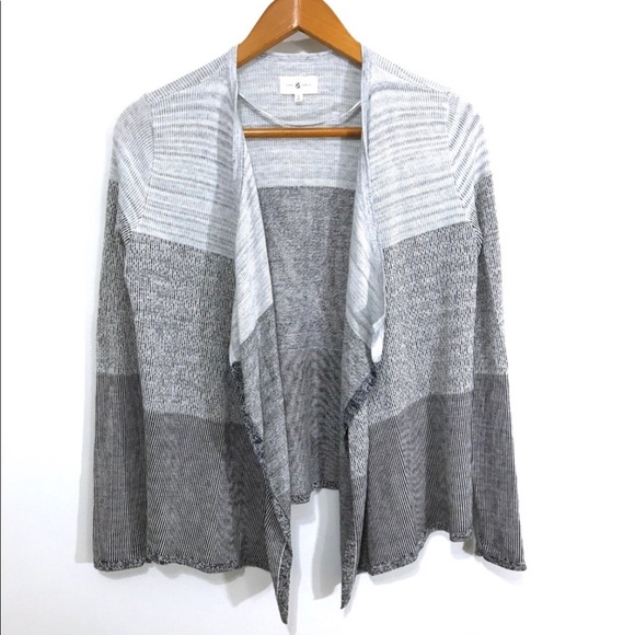 Lou & Grey Women’s Open Knit Cardigan Blue/Grey -L - Picture 2 of 4
